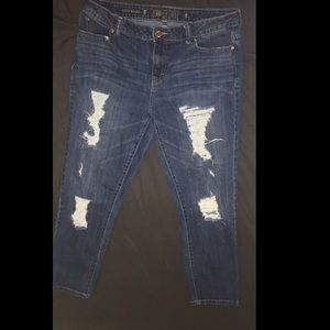 Dark blue boyfriend ripped jeans women’s size 8